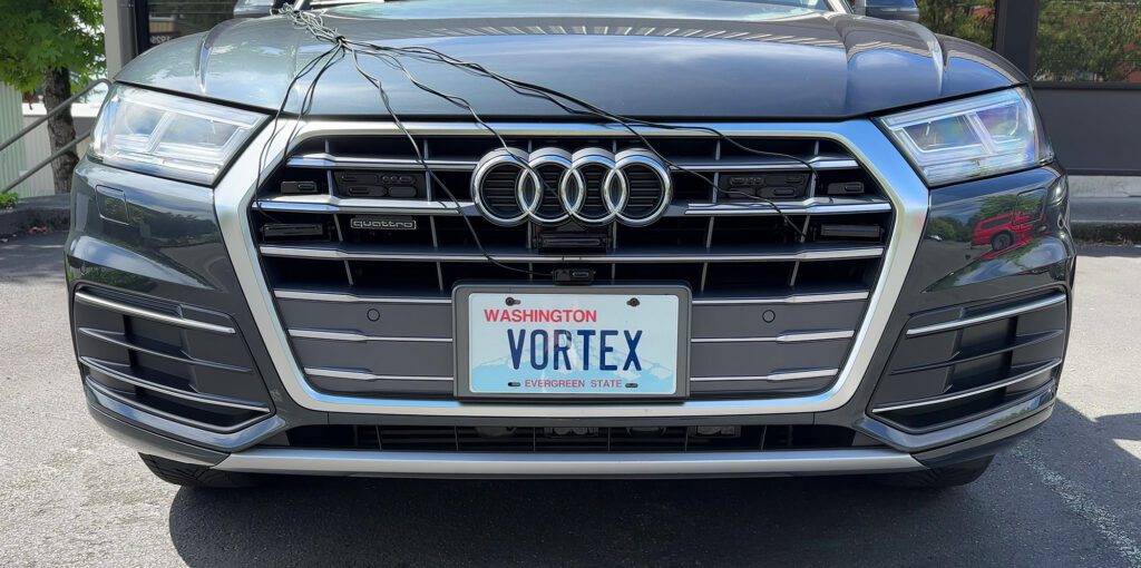 Laser heads installed on Audi, including temporary heads