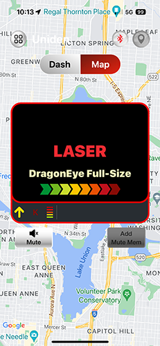 RTach DragonEye Full Size Laser alert and K band alert ahead