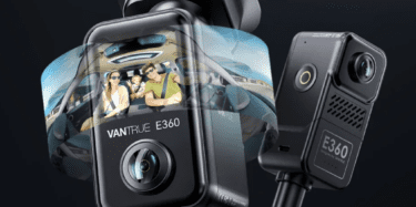 Vantrue E360 dashcam and selfie stick